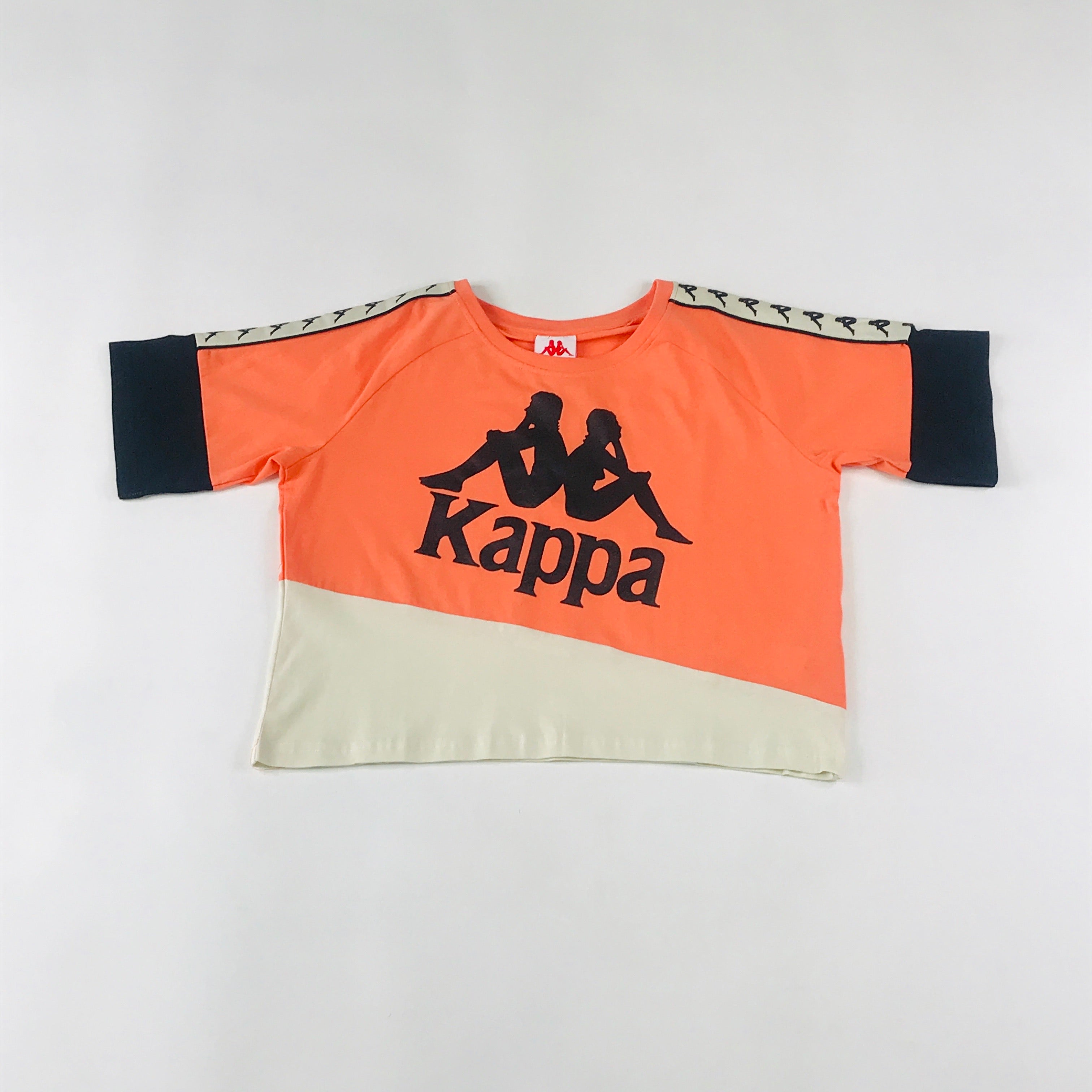 Kappa 222 Banda Balimnos crop tee in melon-white egg-black