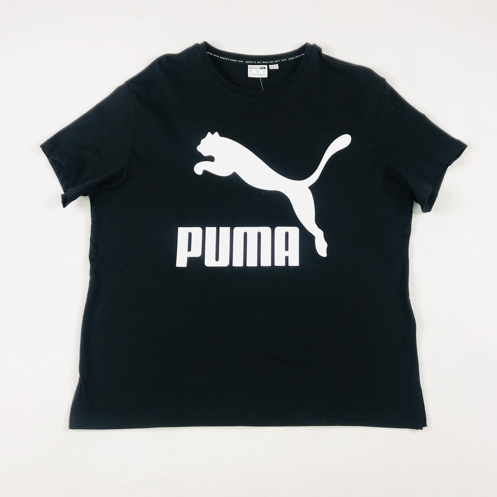 Puma classic logo iridescent tee in black