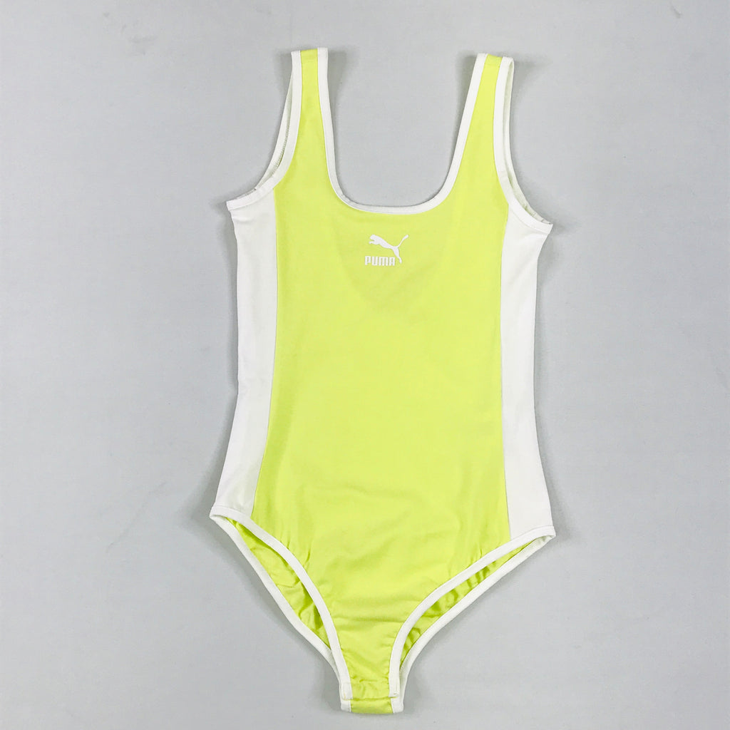 Puma T7 bodysuit in sunny lime