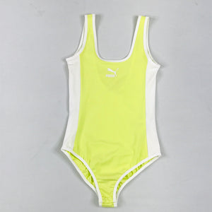 Puma T7 bodysuit in sunny lime