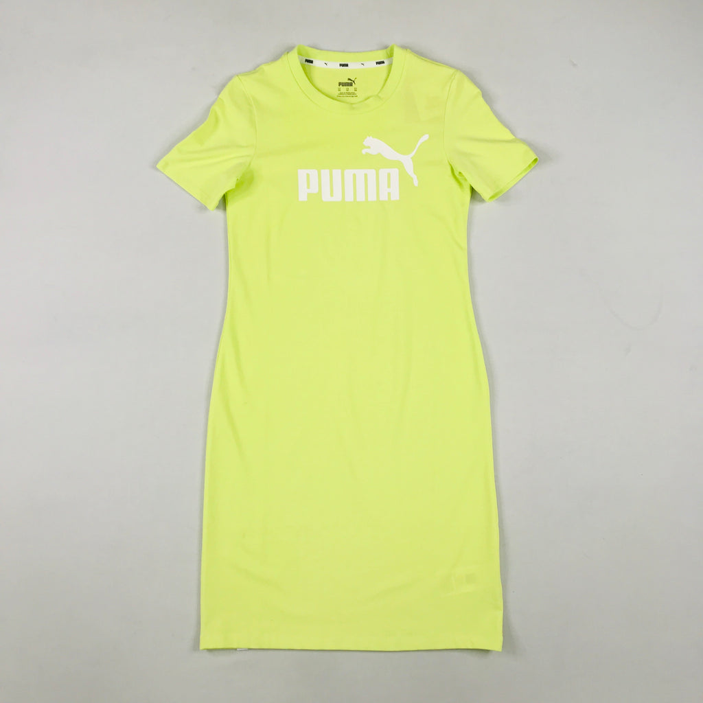 Puma ESS+ fitted dress in sunny lime