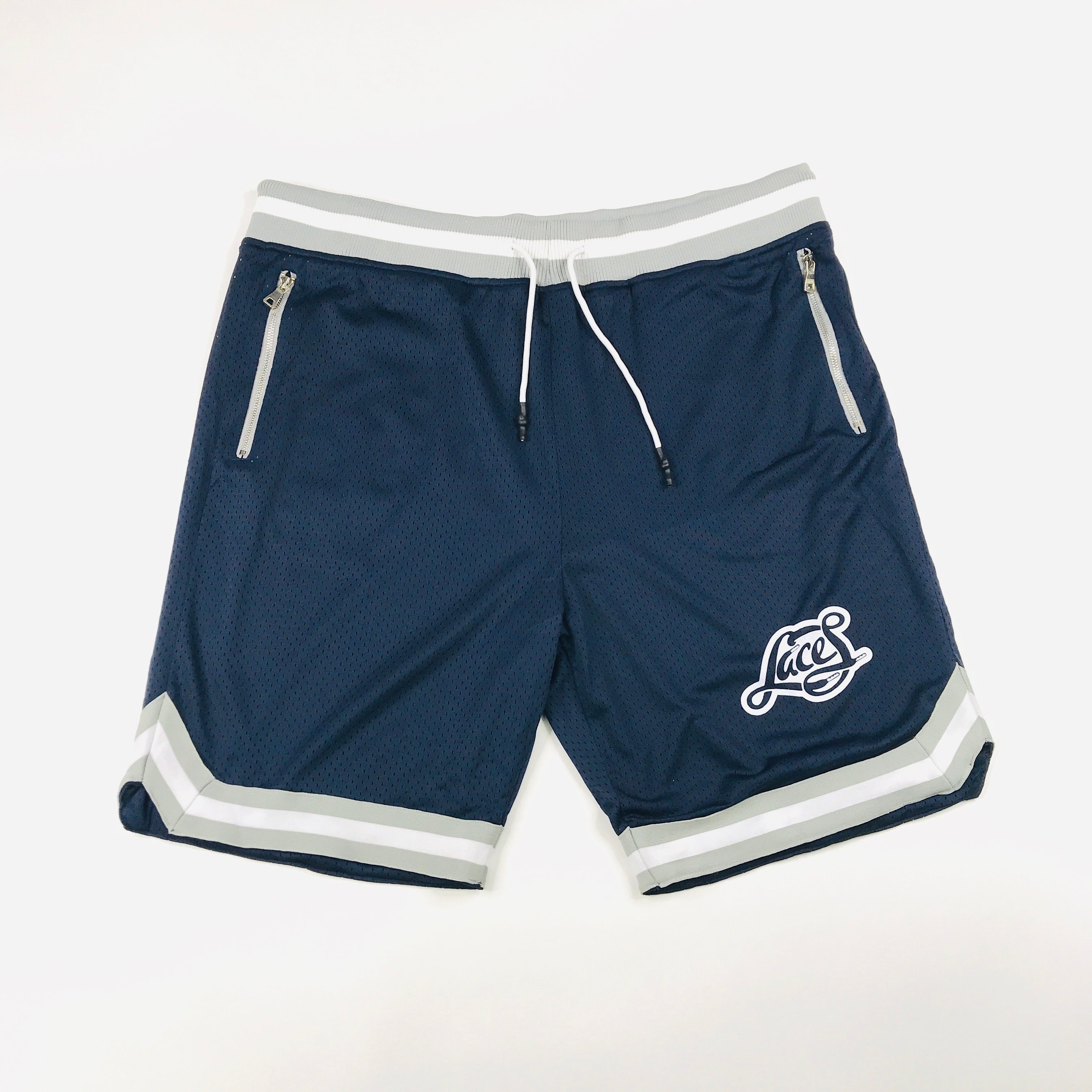 Laces navy basketball shorts