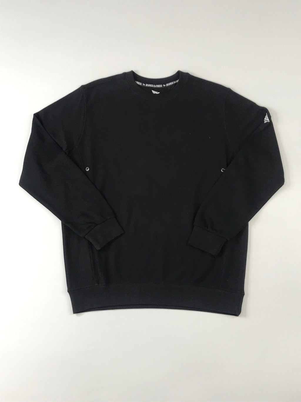 Paper planes solid black crewneck sweater