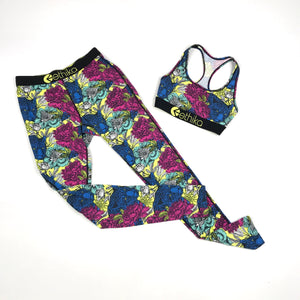 Ethika Leggings and sports bra set in Coloring Book (wlus1199)