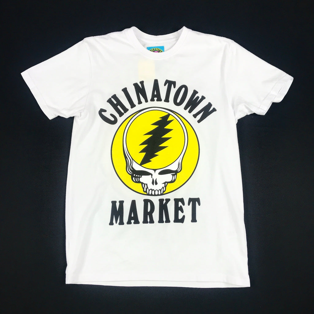 Chinatown Market yellow & black deadtown market tee in white