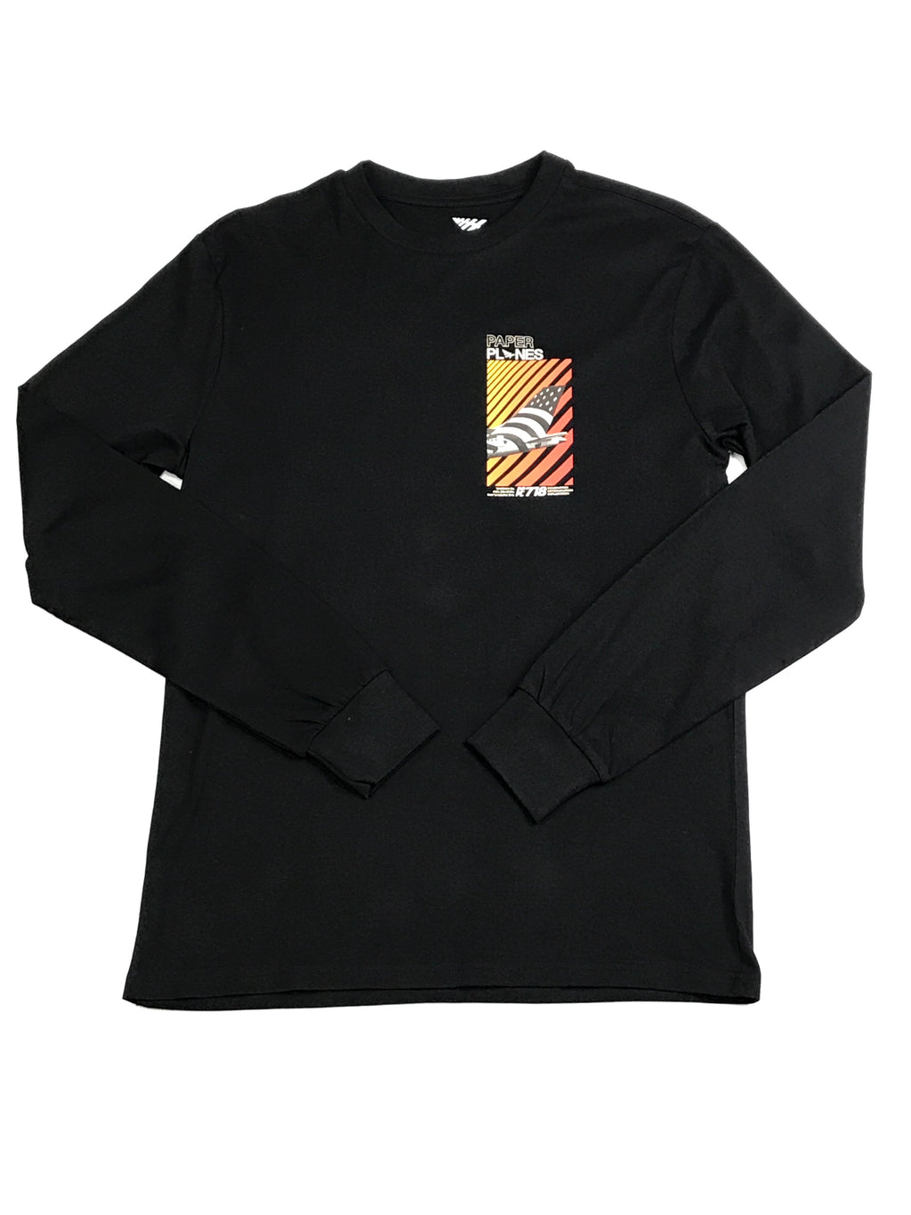 Planes & Boarding Pass long sleeve shirt in black