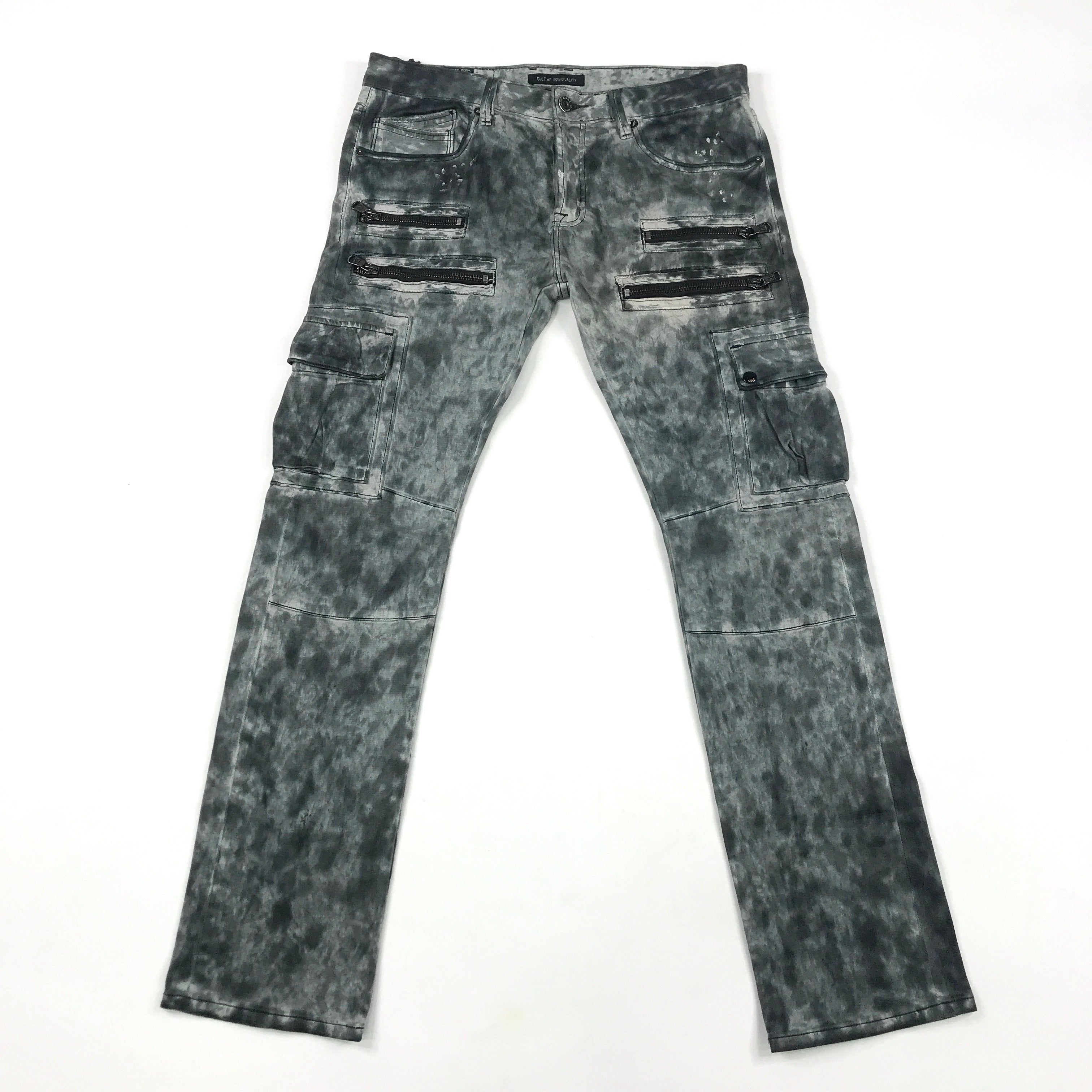 Cult rebel cargo -stretch jeans in cold dye