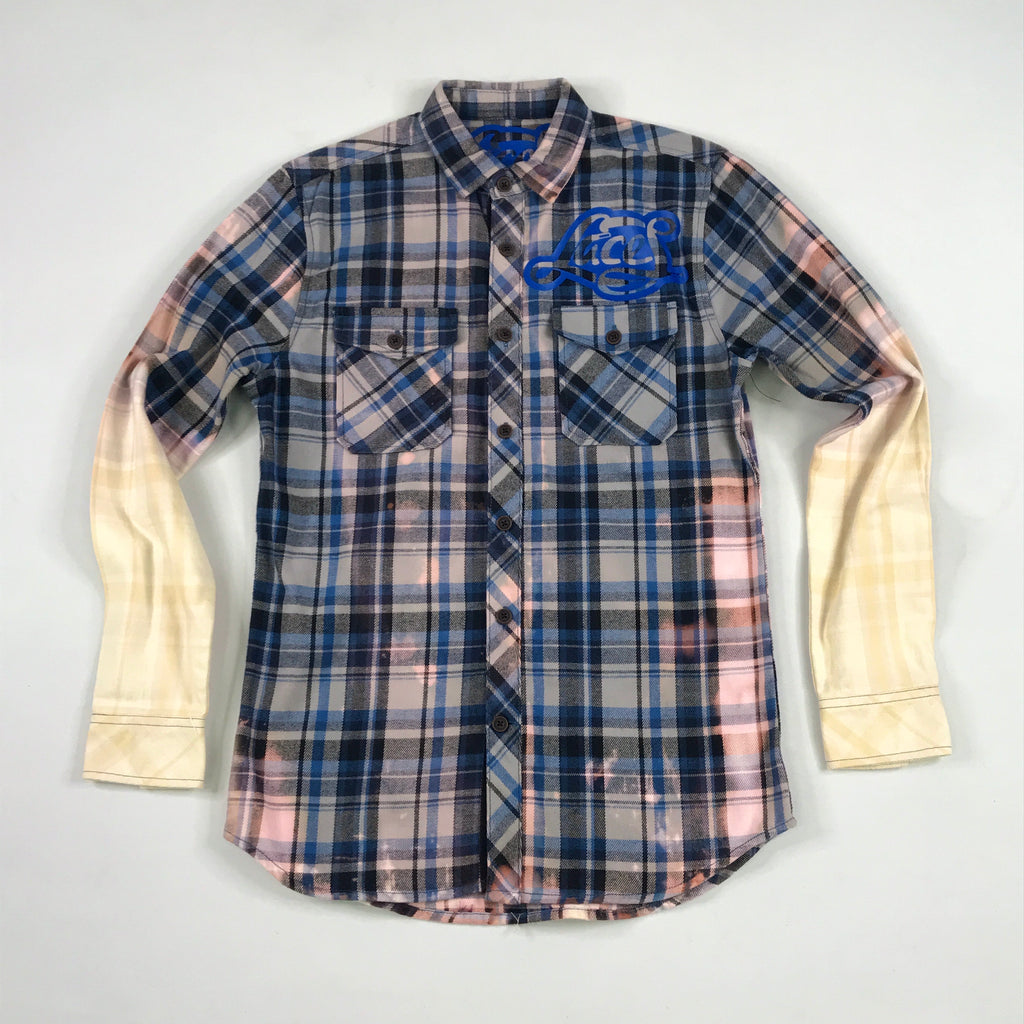 Laces bleached flannel in blue