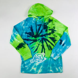 Laces blue & green tie-dye hoodie