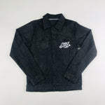 Laces black denim jacket