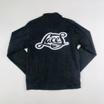 Laces black denim jacket