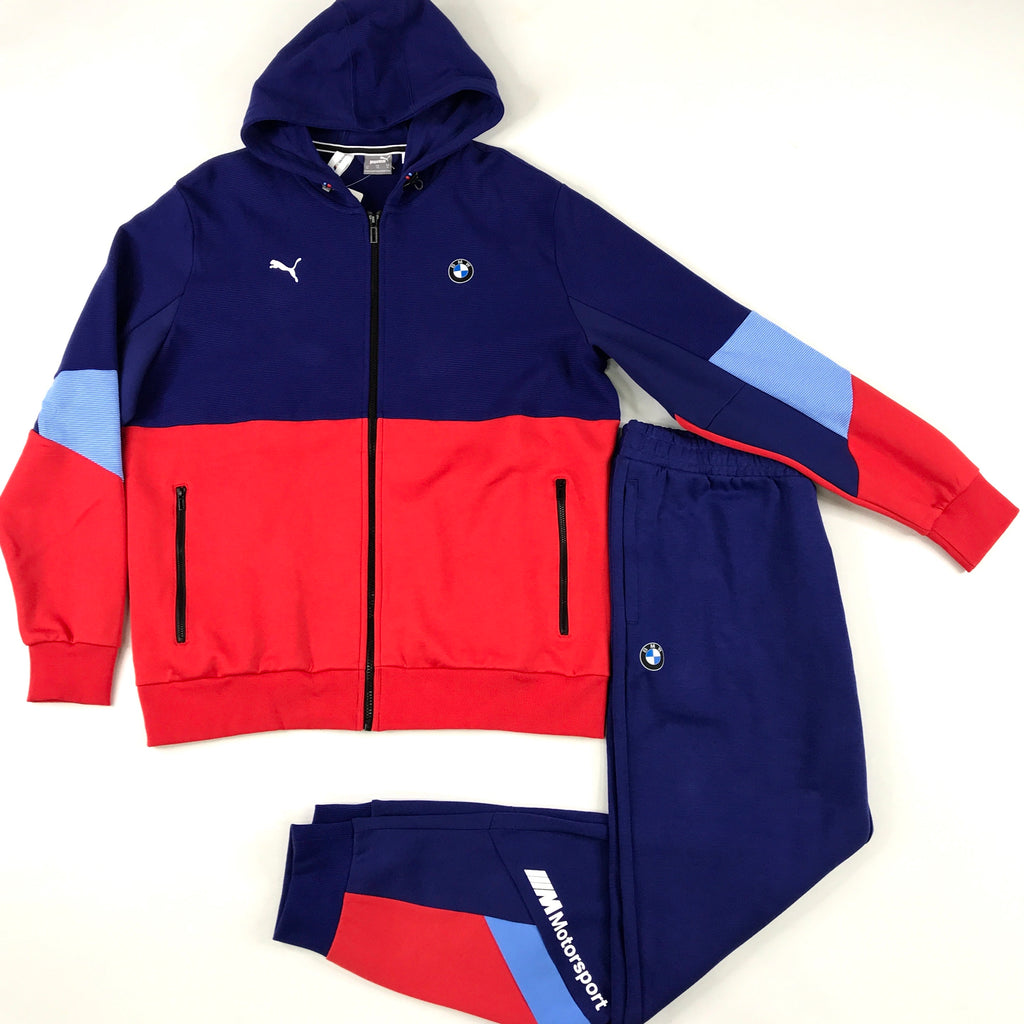 Puma BMW hooded set in blue-red-light blue