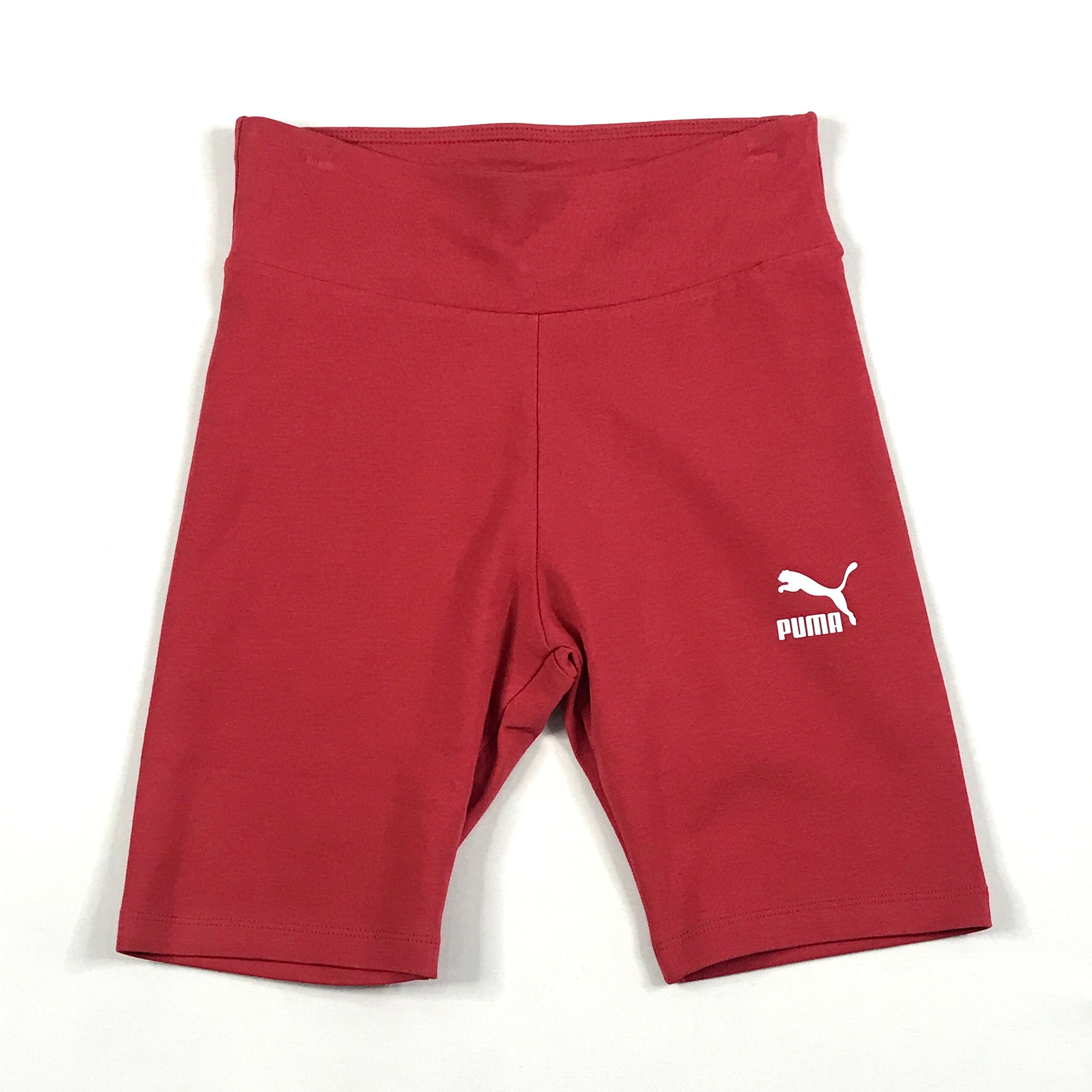 Puma PBAE fitted tee-biker short set in American beauty red