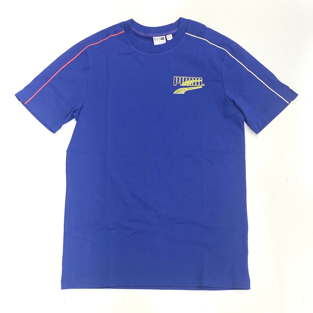 Puma decor8 colour block tee in electro blue