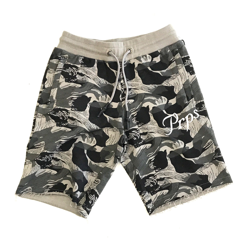 PRPS camo shorts in grey