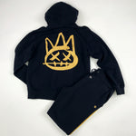 Cult full embroidered logo zip hoodie set in navy