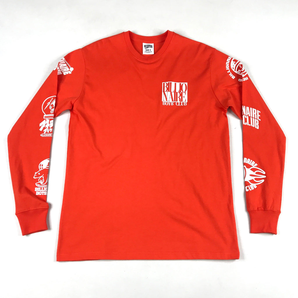 BBC Tagged long sleeve tee in tangerine tango