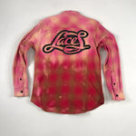 Laces bleached flannel in pink/red