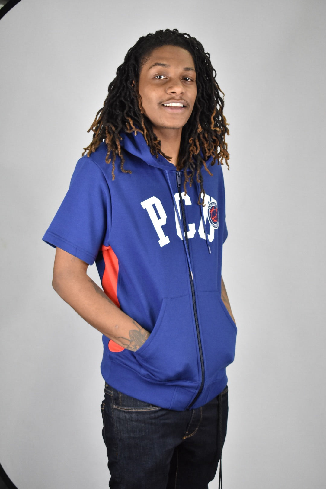 Play Cloths higher learning ss hoodie in blue