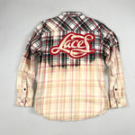 Laces bleached flannel in green/red