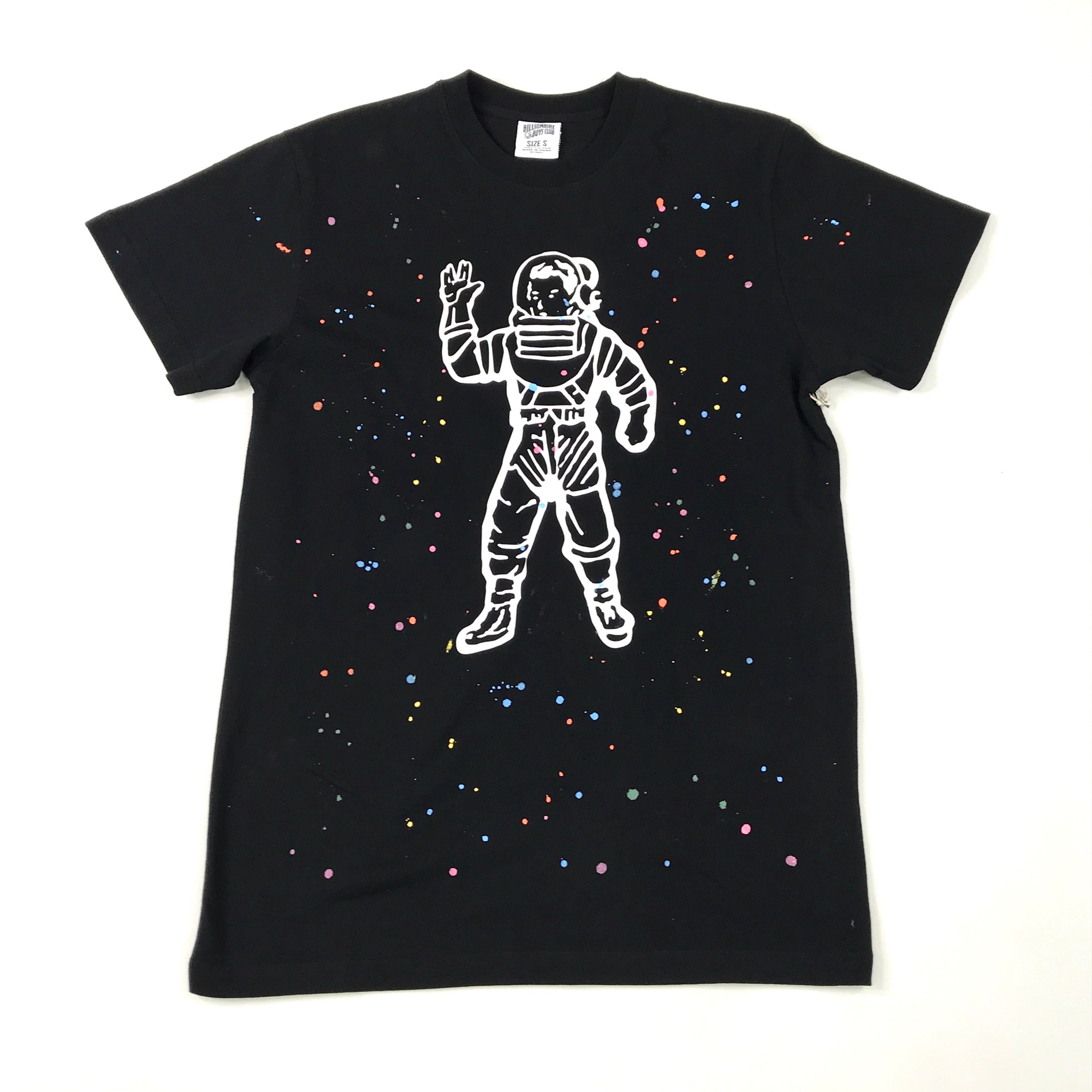 BBC BB Astro spattered ss knit tee in black