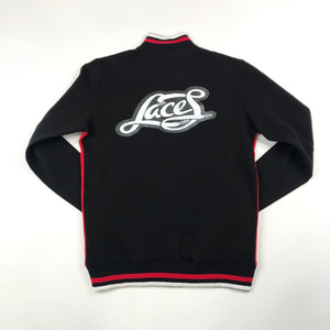 Laces black, red, white jogging suit