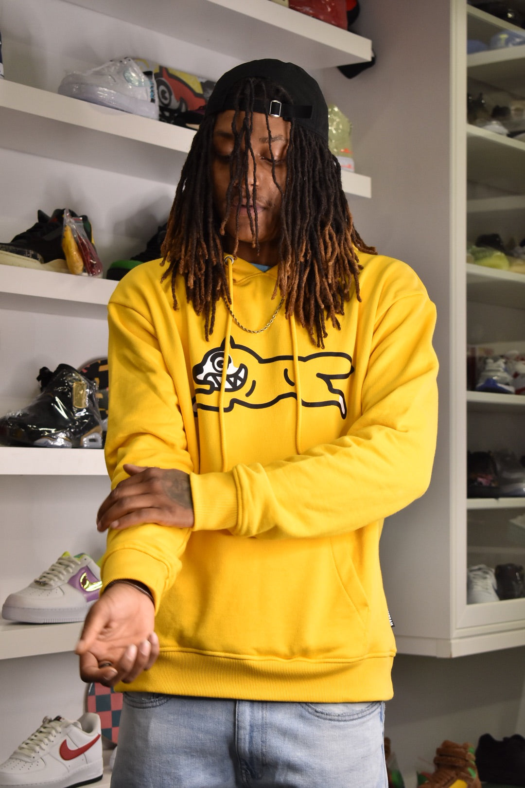 Icecream dog hoodie in spectra yellow