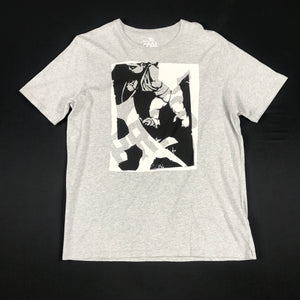 PRPS black and grey abstract cherub on heather grey tee