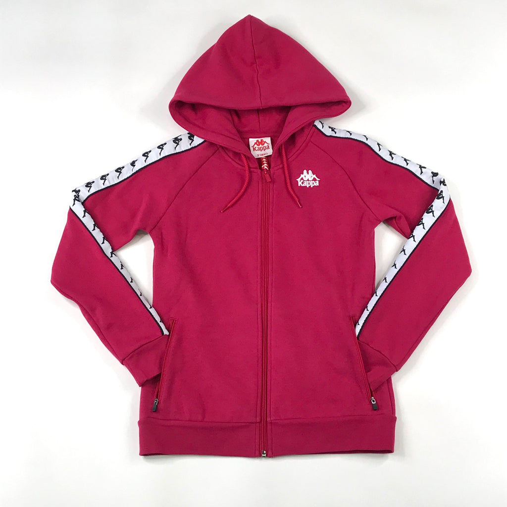 Kappa 222 Banda Balzi zip hoodie in cranberry-black-white