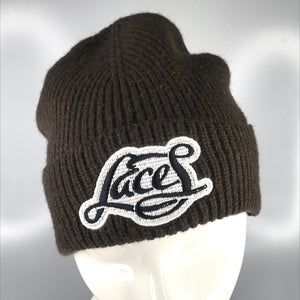 Laces knit skully in brown