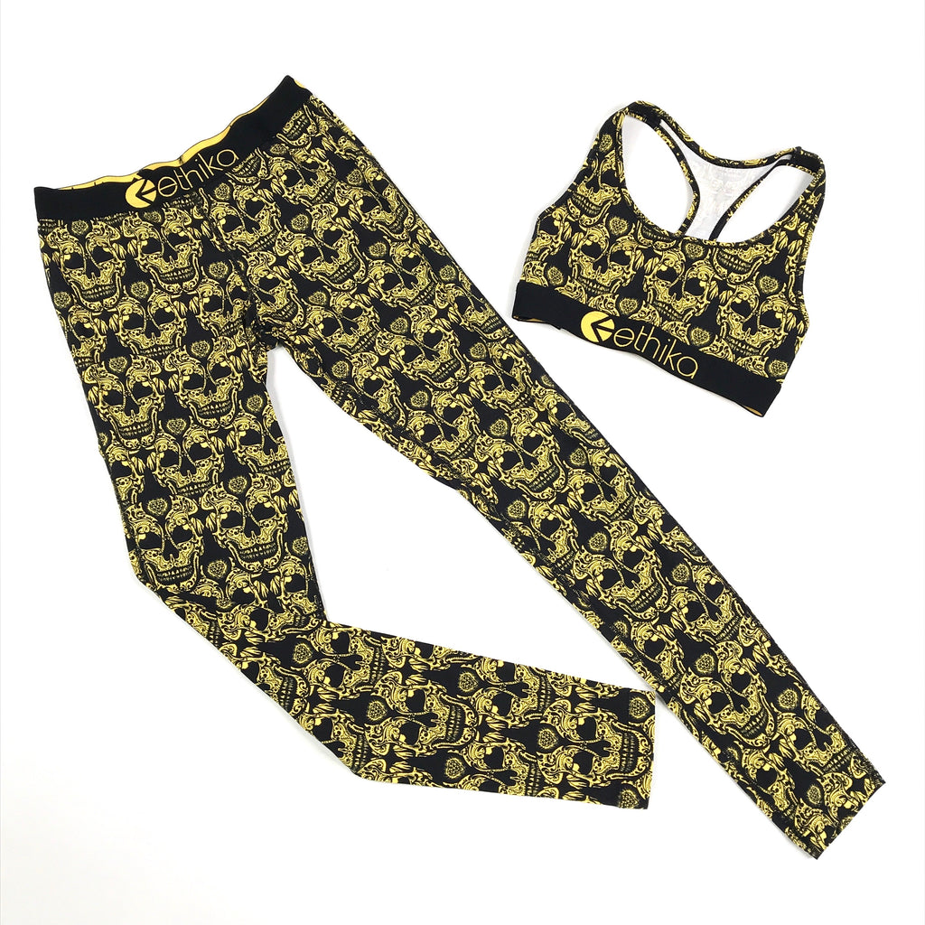 Ethika Leggings and sports bra set in Oro Gang (wllp1215)