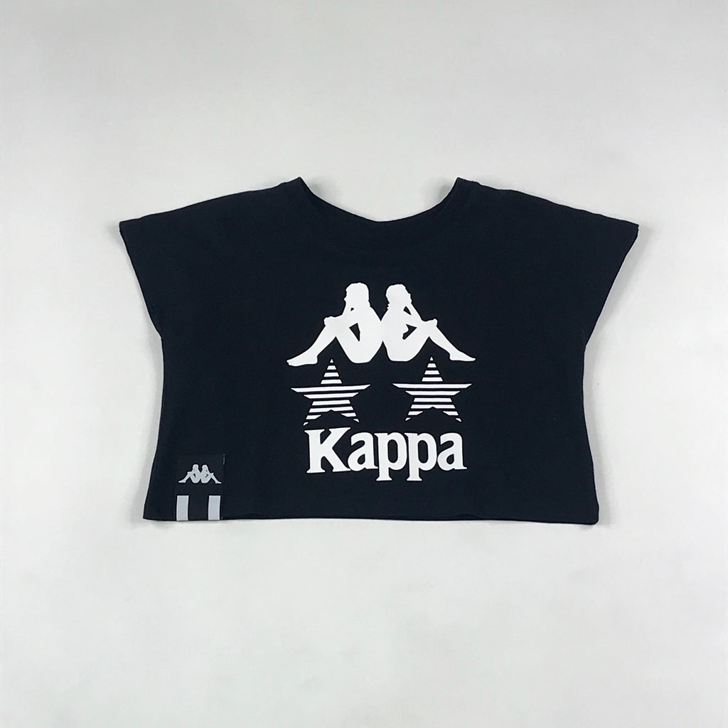 Kappa Authentic La Clelya crop tee in black-white