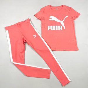 Puma Iconic T7 leggings-tee set in Georgia peach