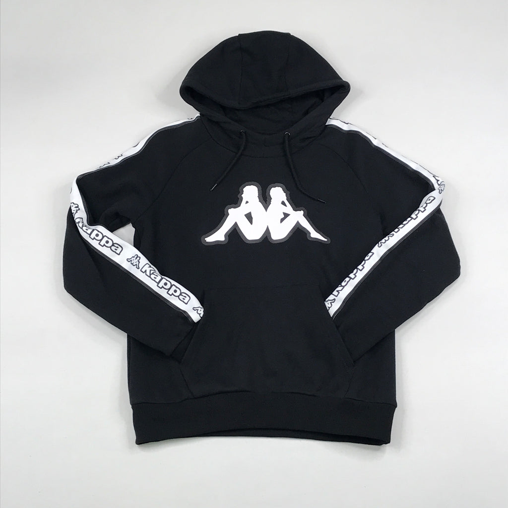 Kappa logo tape ardac hoodie in black-white