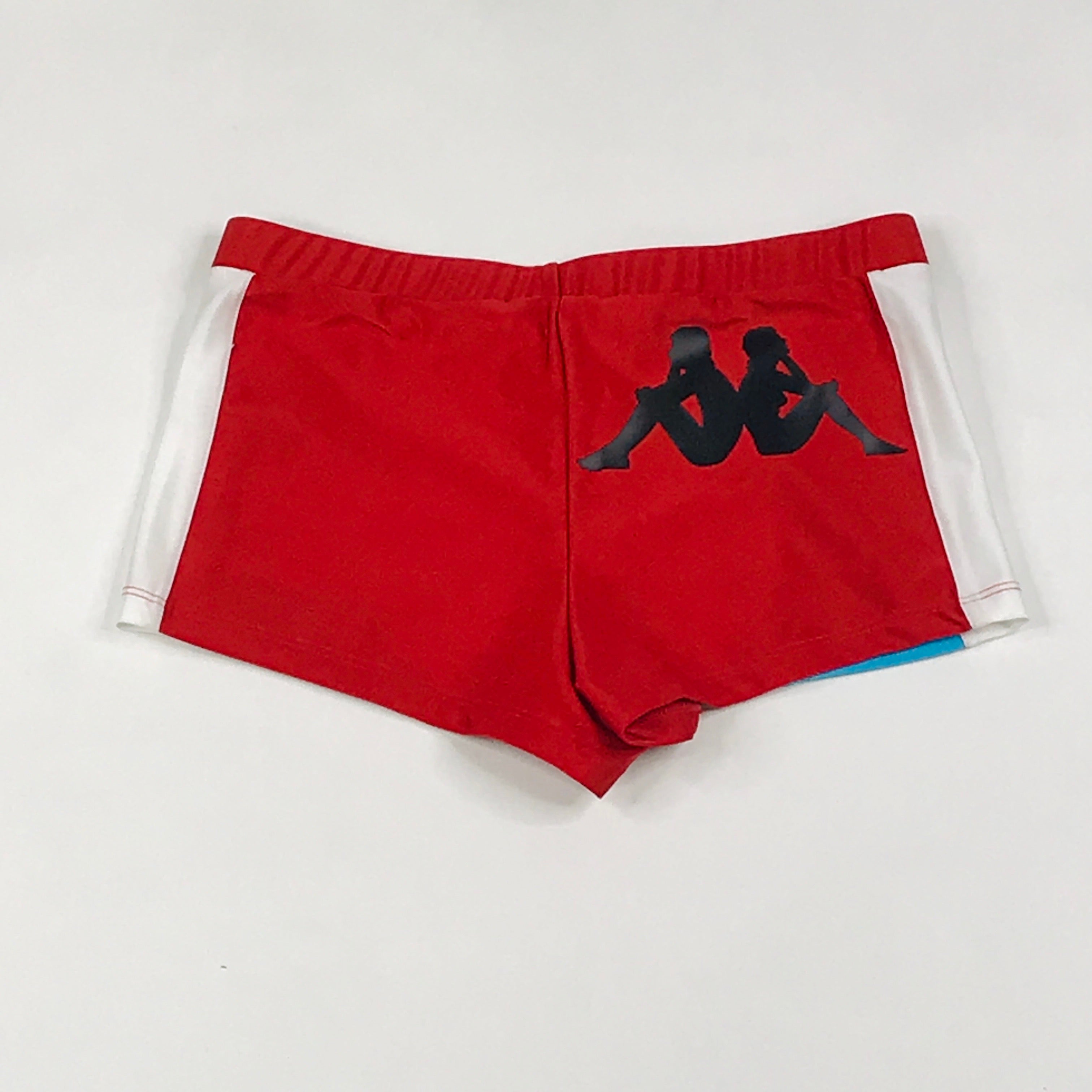 Kappa Authentic Race Catim athletic short set in red-white-turquoise