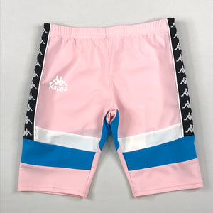 Kappa authentic football eve biker shorts in soft pink-white-blue turkis