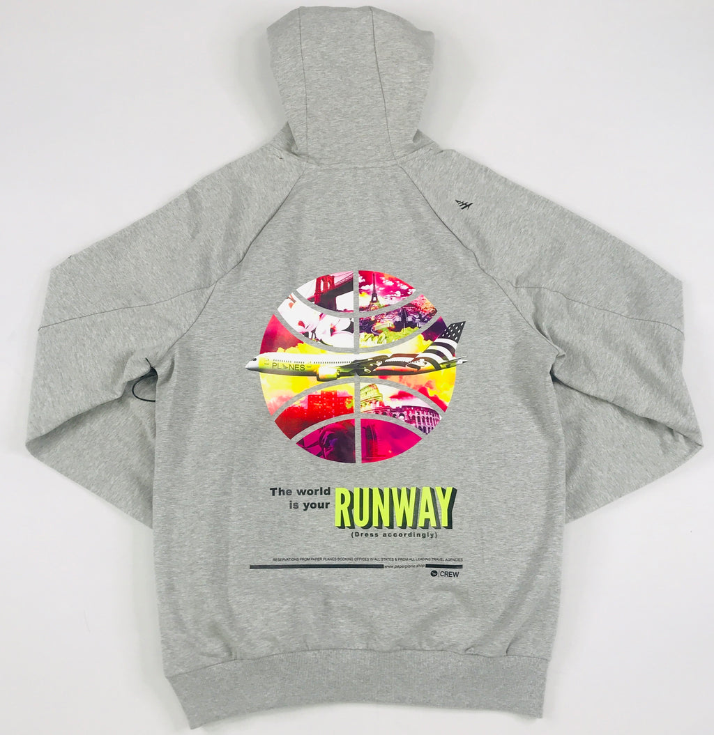 Planes Runway hoodie in heather grey