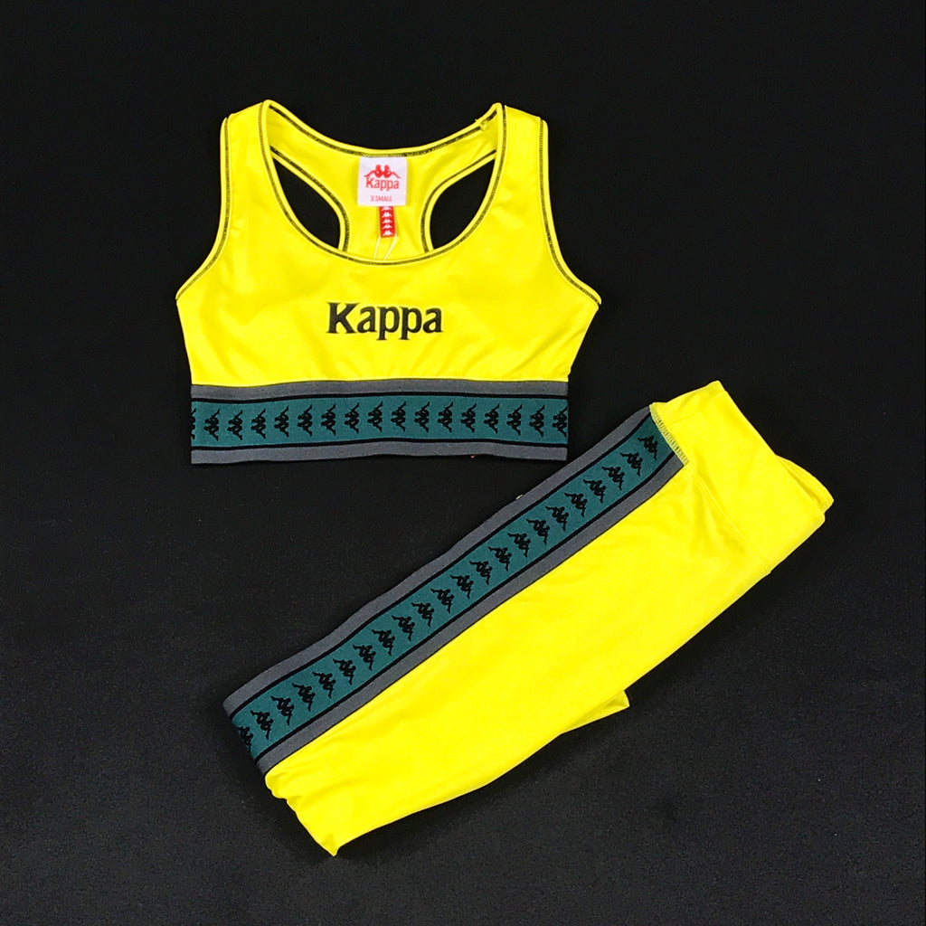 Kappa 222 Banda Detlu athletic set in yellow-hunter green-grey