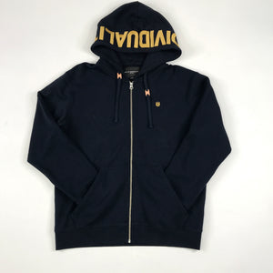 Cult full embroidered logo zip hoodie set in navy