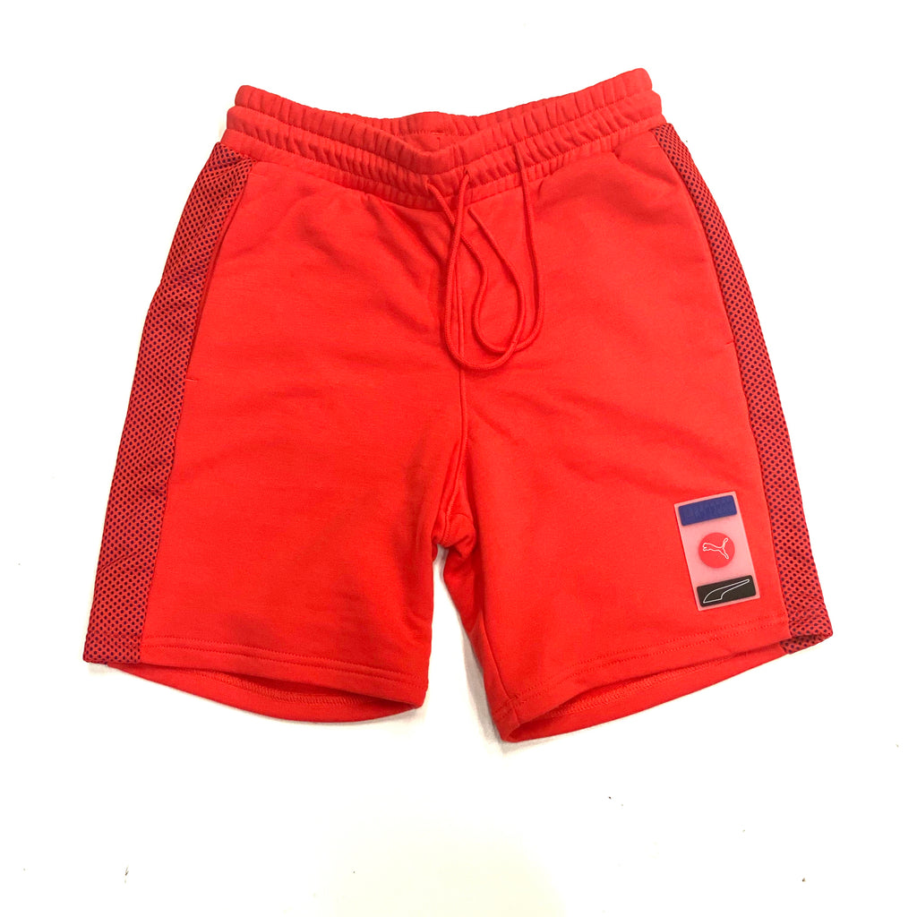 Puma decor8 shorts in poppy red