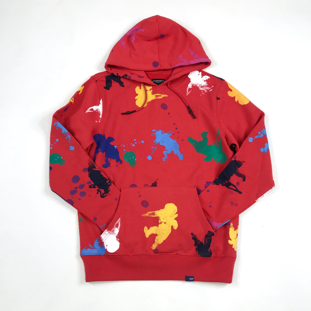 PRPS cherub paint stamp hoodie in red