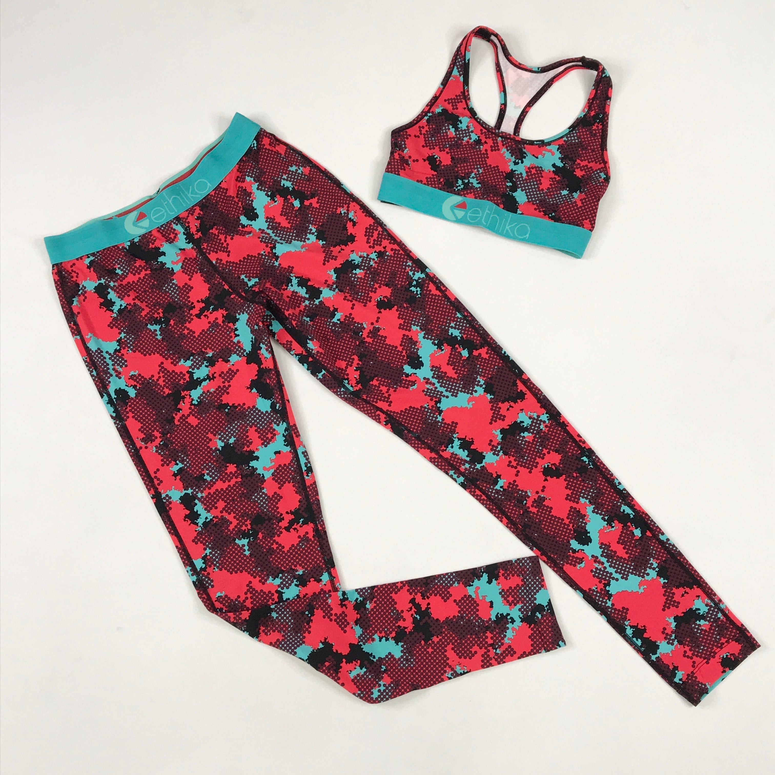 Ethika Leggings and sports bra set in halftone(wlsb 1528)