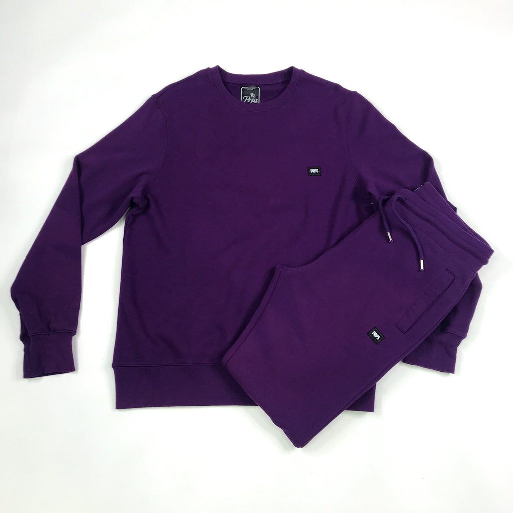 PRPS solid crewneck jogging suit in purple