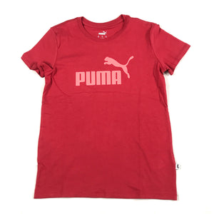 Puma ESS logo tee-short set in American beauty red