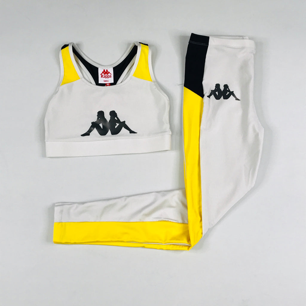 Kappa authentic race carpin athletic set in grey, yellow, reflective