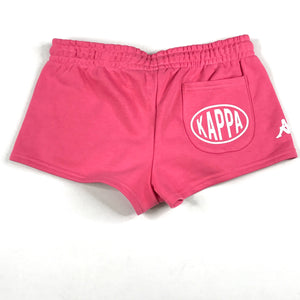 Kappa Pop Elantra crop hoodie + shorts set in fuchsia geranio-white