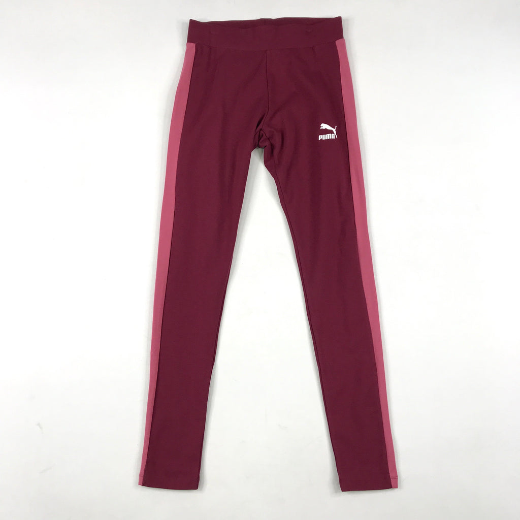 Puma classics T7 leggings in burgundy