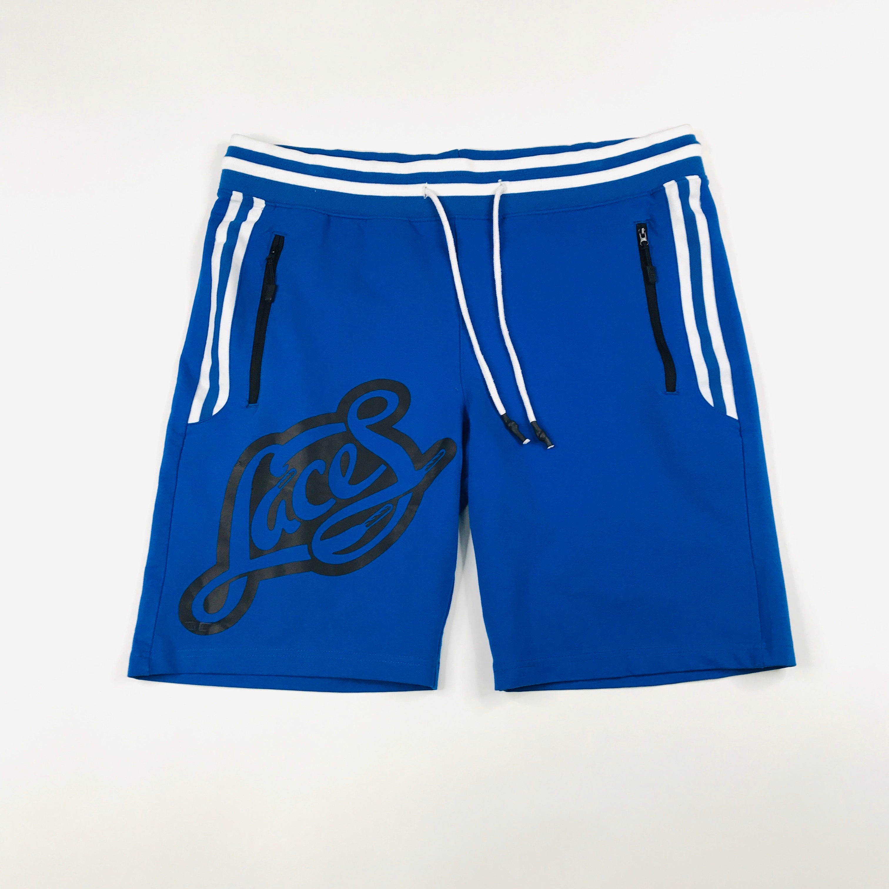 Laces royal, black, white shorts