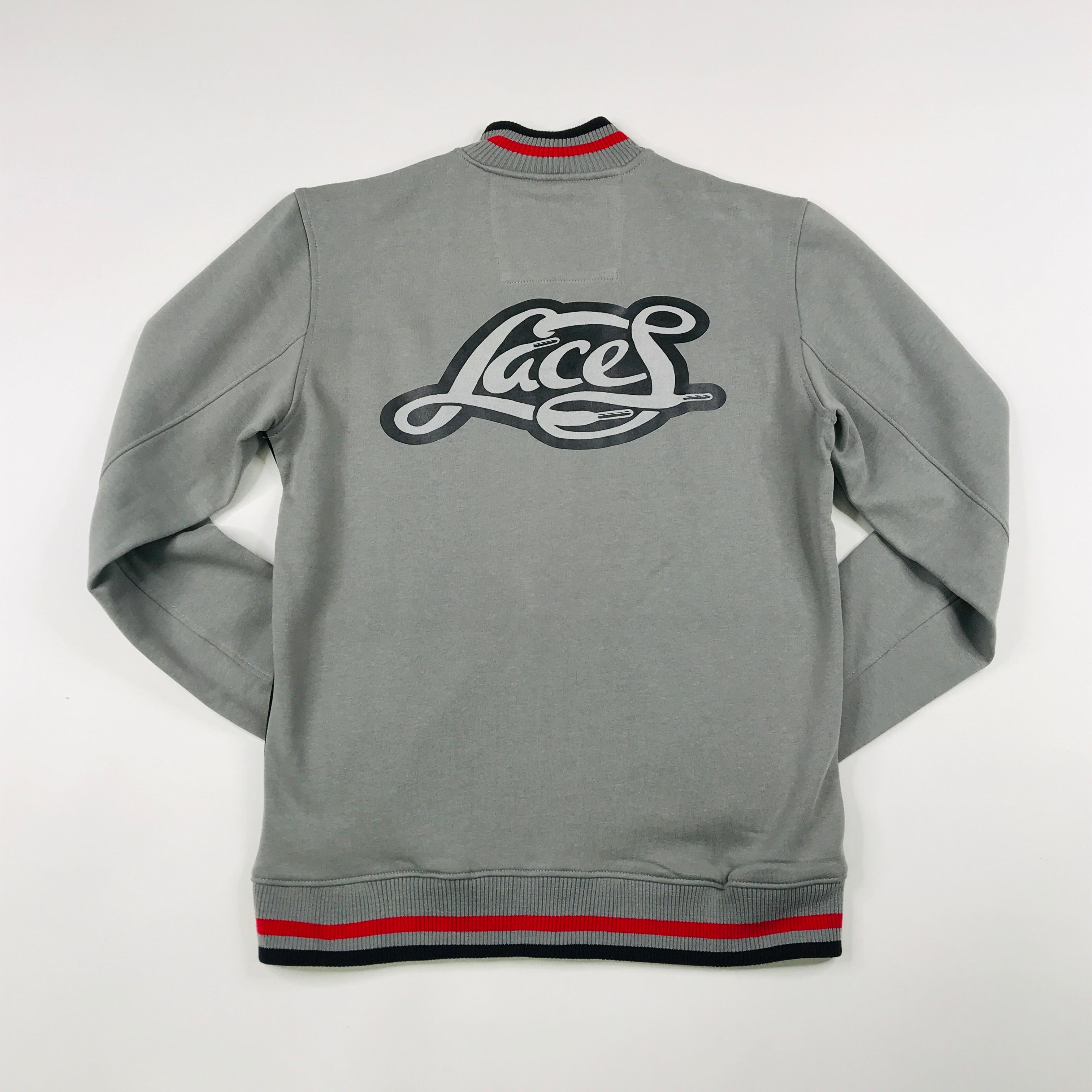 Laces black, grey, red track jacket