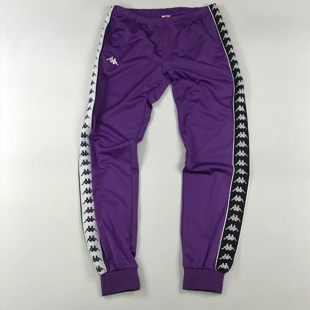 Kappa 222 Banda wrastoria slim track pants in violet-black-white